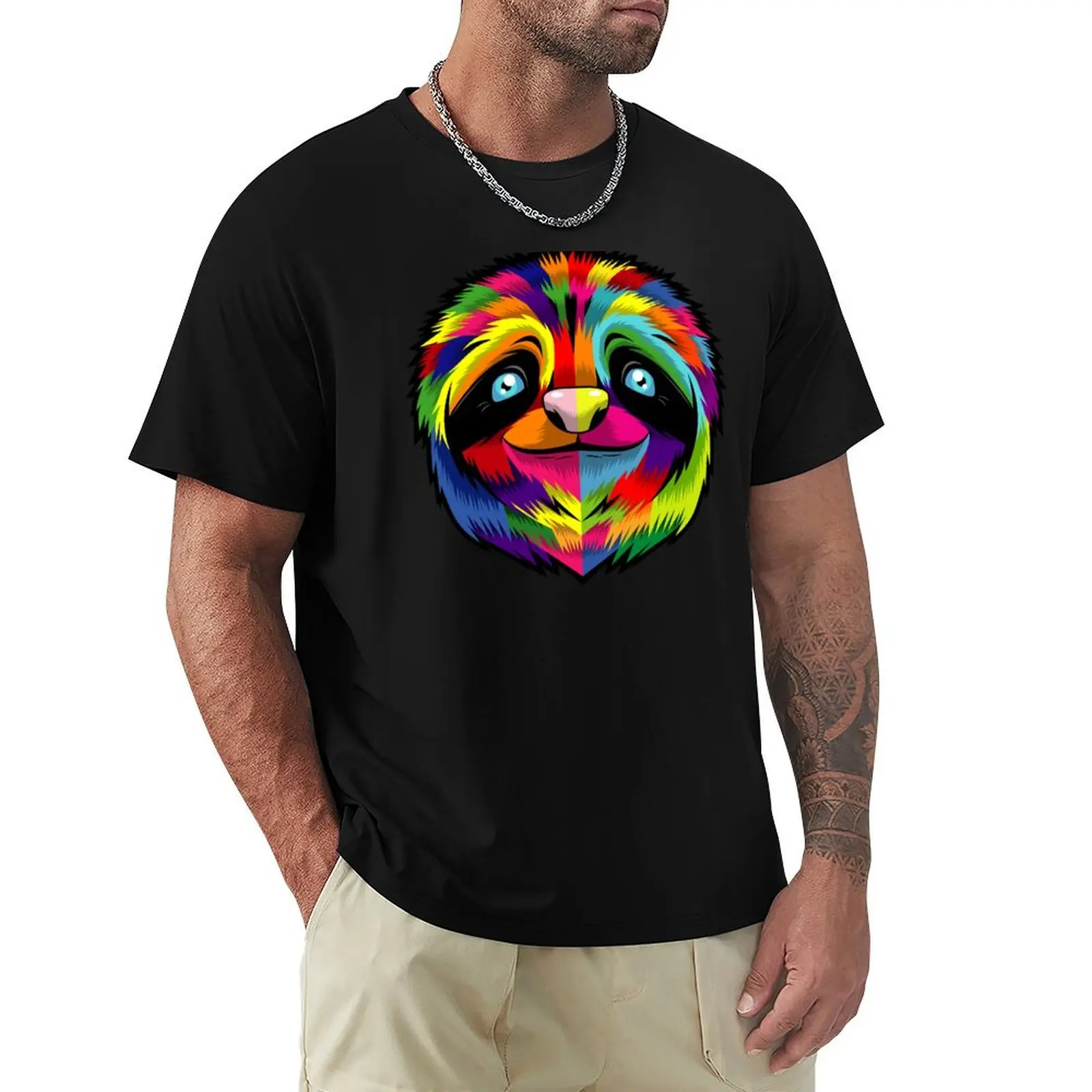 Sloth Pop Art T-Shirt Art Pattern Printed Casual Top