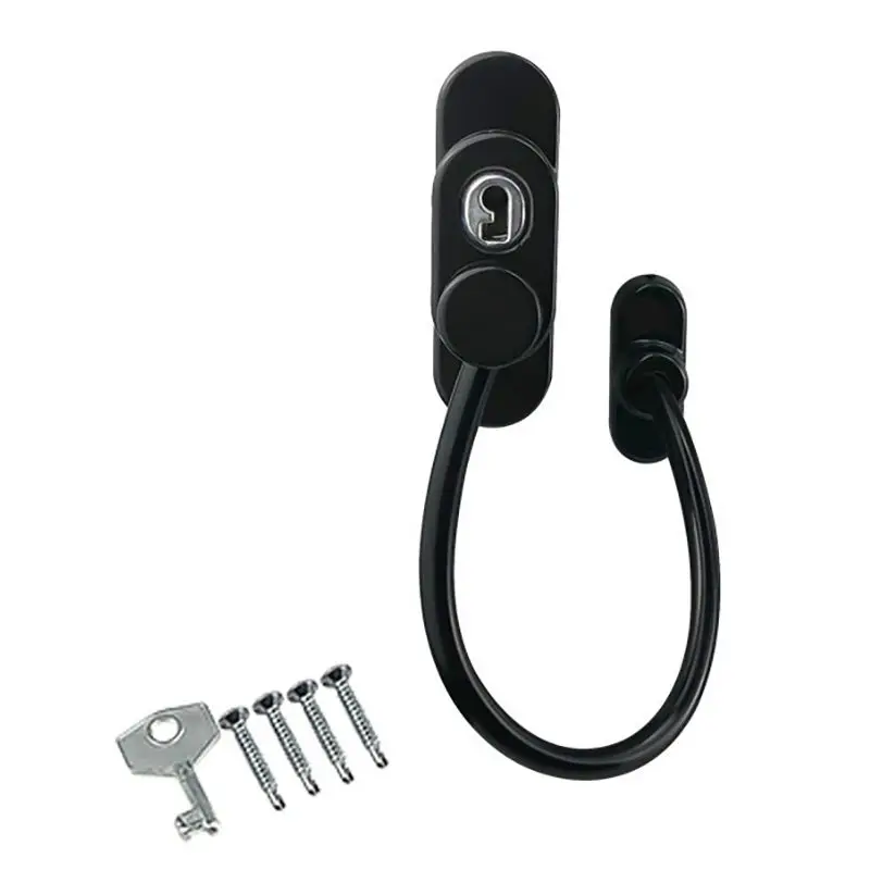 Children's Window Lock, High-Rise Falling Protection, Push-Pull Stopper, Anti-Theft Refrigerator Lock with Key