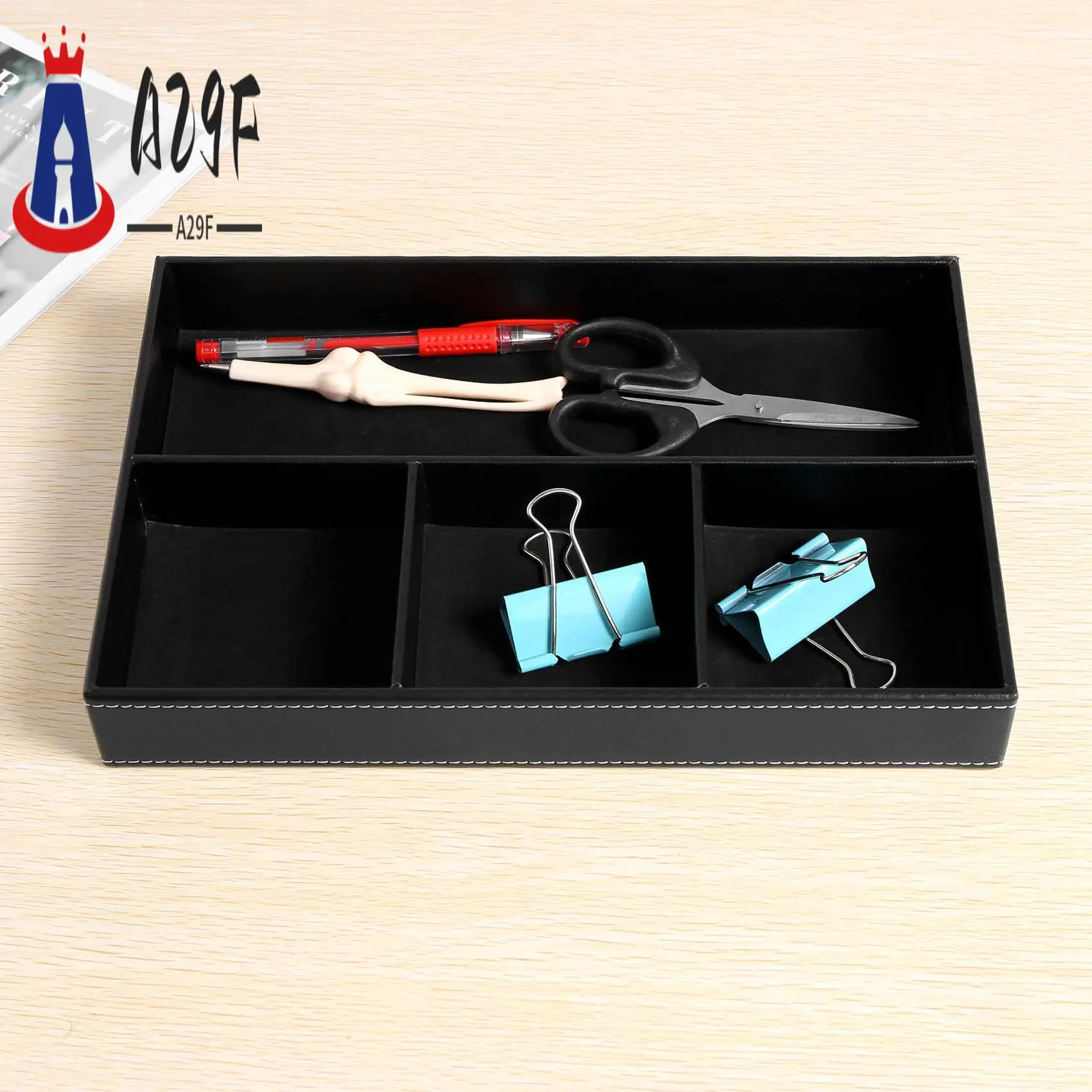 

A29F-4 слота, органайзер для ящика стола, органайзер для хранения ящиков из искусственной кожи, разделитель для офисных письменных принадлежностей, сбора данных и переменного тока