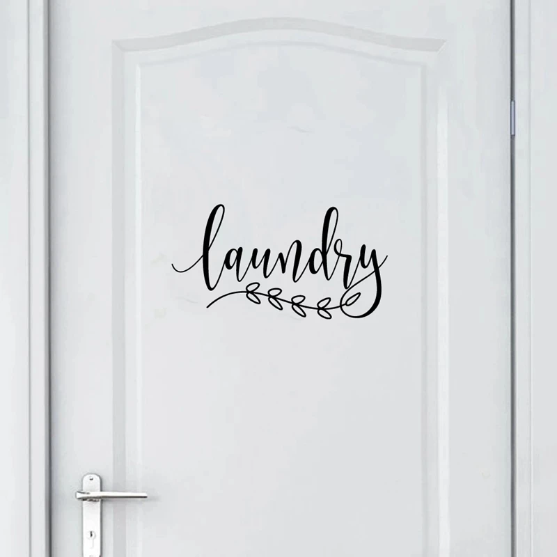 

Laundry Door Sign Sticker, Farmhouse Style, Removable Vinyl Wall Decals Laundry Room Decor