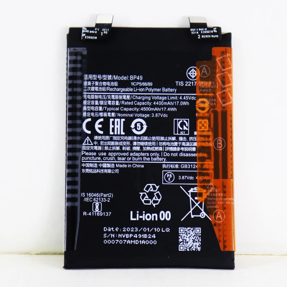 

High Quality Original Cell BP49 4500mAh Phone Battery For Xiaomi Poco F4 5G/For Redmi K40S Replacement Batteries+Tools