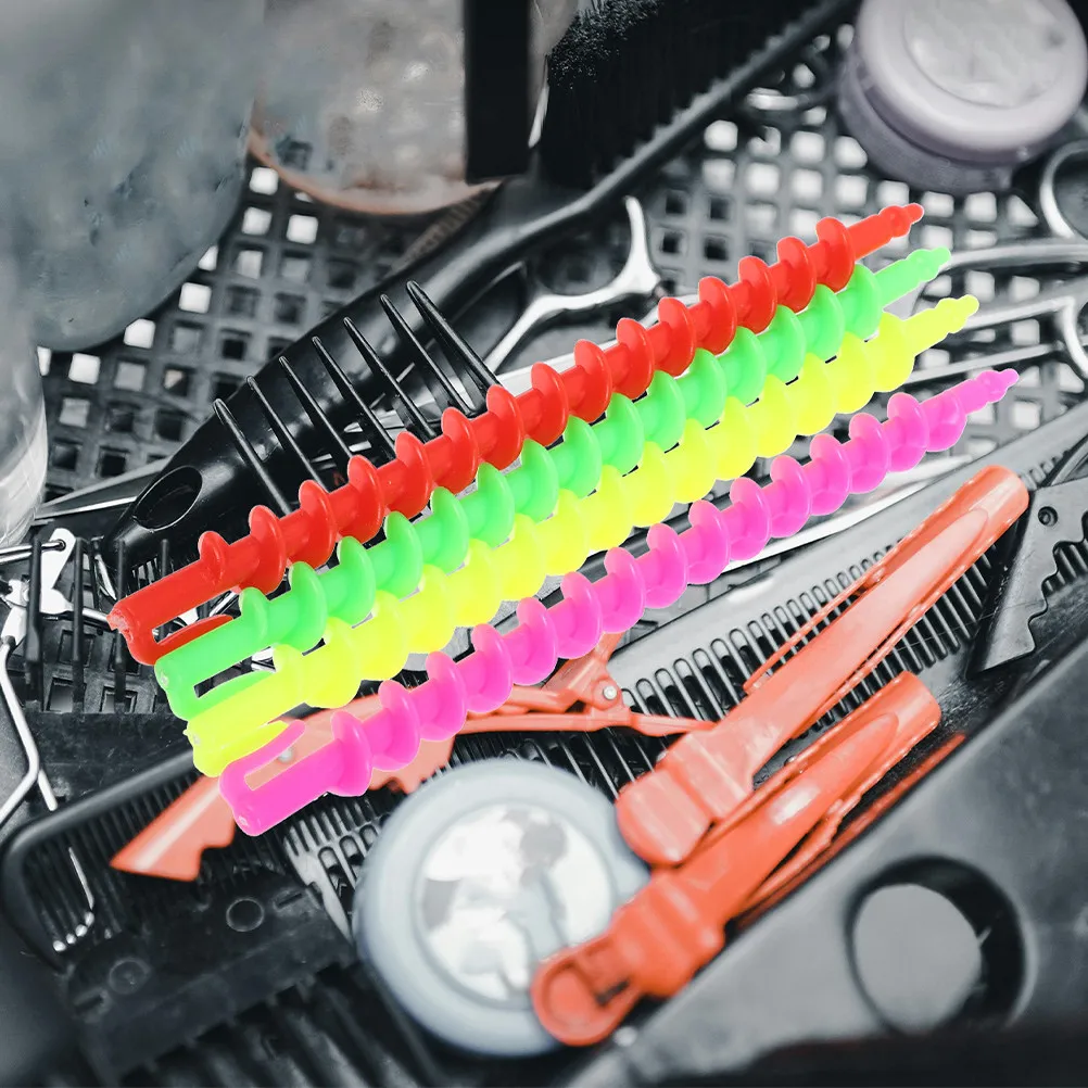 52Pcs Plastic Spiral Hair Perm Rods Spiral Curl Formers for Natural Hair Multifunctional Curling Rods for Braids Perming Styling