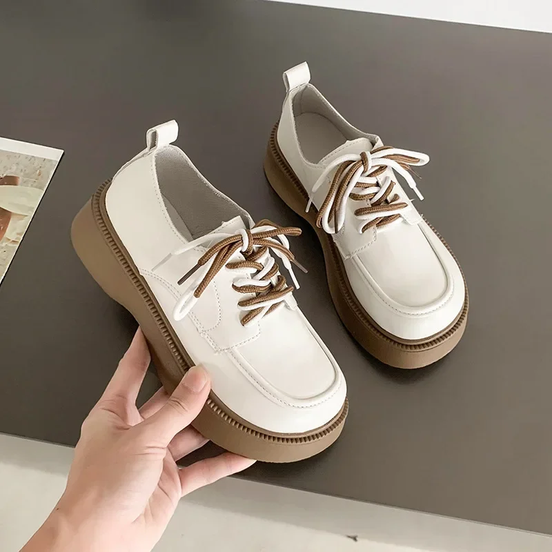 Women Flats Lace Up Platform Shoes 2024 Autumn Women Shoes Suede Ladies Shoes Female Loafers Casual Shoes New Sneakers Moccasins