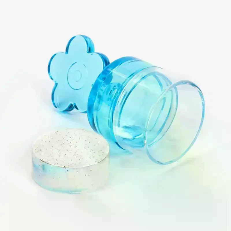 1 ensemble de tampons pour ongles en forme de fleur, tête en Silicone transparent, grattoir de manucure, modèles de transfert, Kits d'impression, plaques d'estampage pour Nail Art