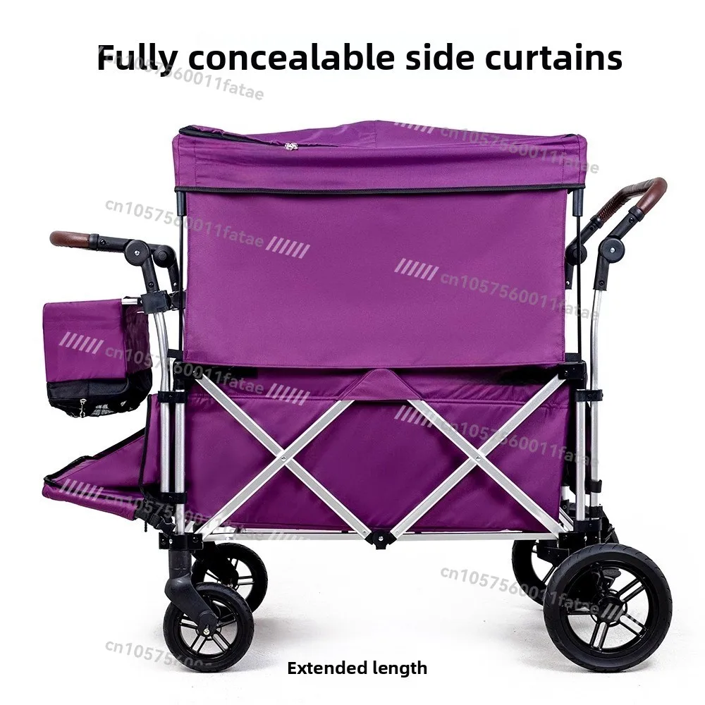 Twin Stroller Children's Artifact Outdoor Double Sitting and Lying Extended Camper