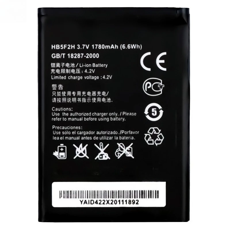Alta qualidade hb5f2h 3.7v 1780mah bateria do telefone móvel para huawei roteador móvel 4g lte wifi e5372 e5375 e5373 ec5377 e5330 e5336