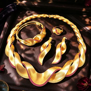 GODKI Famous Brand Turquoise Luxury African Jewelry Sets For Women Wedding Party Zircon Crystal Dubai Bridal Jewelry Set Gift 2