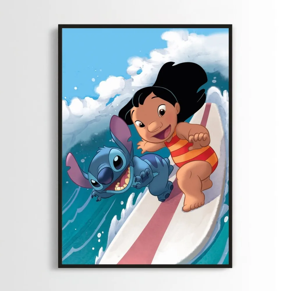 MINISO Disney Lilo Stitch Poster Prints Wall Pictures Living Room Home Decoration