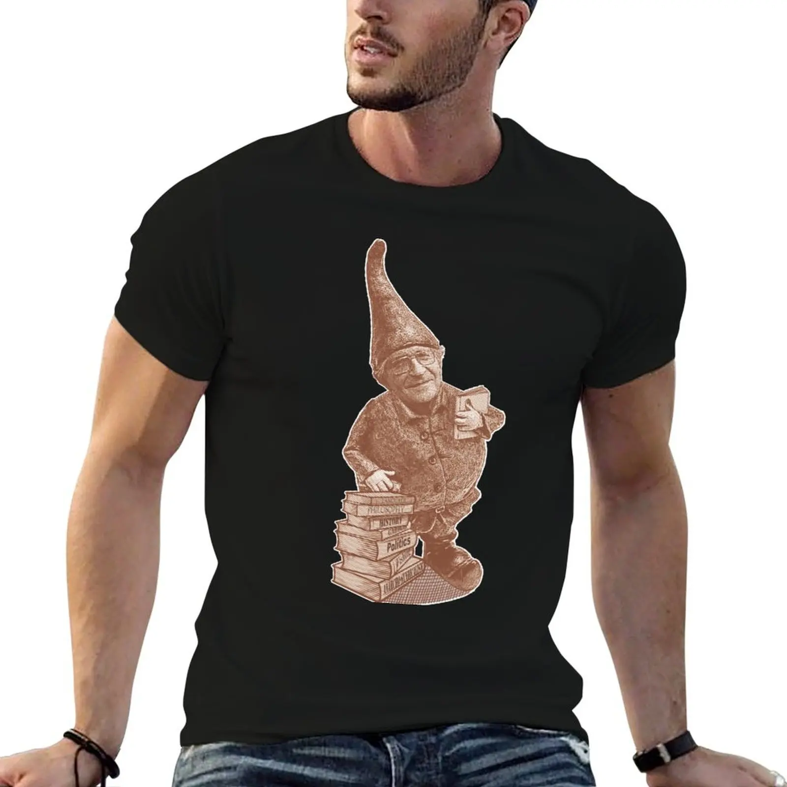 T-shirt GNOME CHOMSKY- Genius linguistique et jardinier, t-shirts avec imprimés, t-shirts pour homme, pack de t-shirts en coton