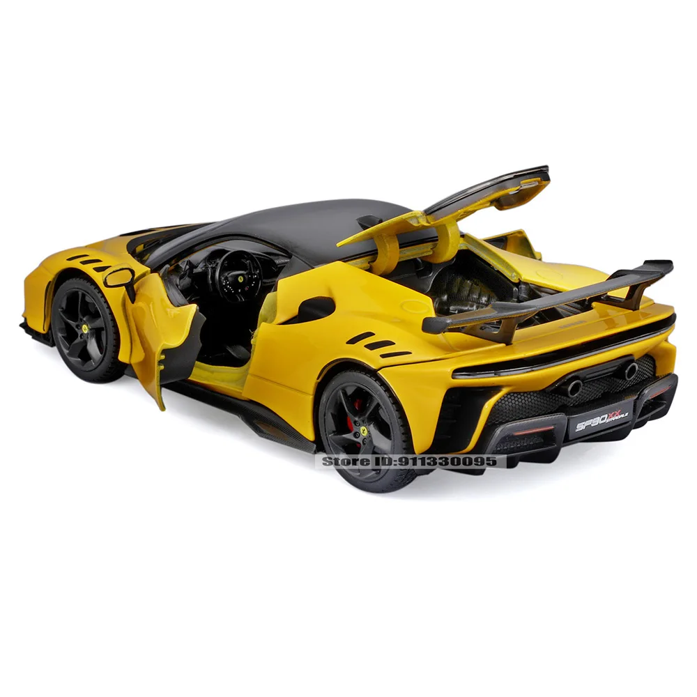 Bburago 1:24 Ferrari série LAFERRARI SF90 XX STRADALE modèle de voiture en alliage jaune et rouge moulé sous pression jouet Collection cadeau