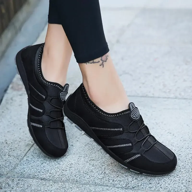 Women Casual Shoes Summer New Breathable Sport Sneakers Fashion Lightweight Ladies Shoes Slip-On Outdoor Anti-Slip Flat Shoes