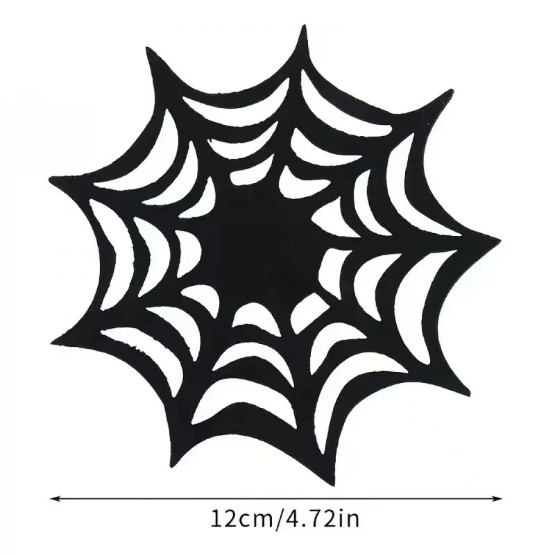 Halloween Spider Web Felt Coaster Hollow Heat Resistant Non Slip Table Mat Holiday Party Decor