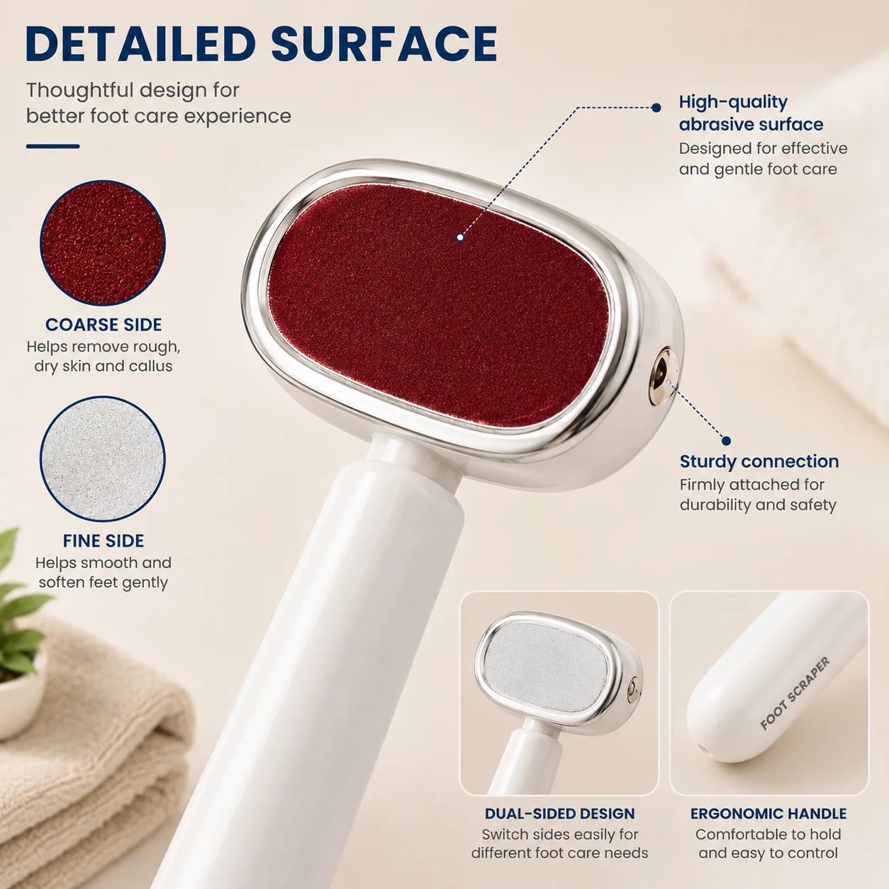 1 Pack Dual‑Sided Foot File Callus Remover, Practical Pedicure Tool, Wet & Dry Use, For Removing Dead Skin And Hard Callus