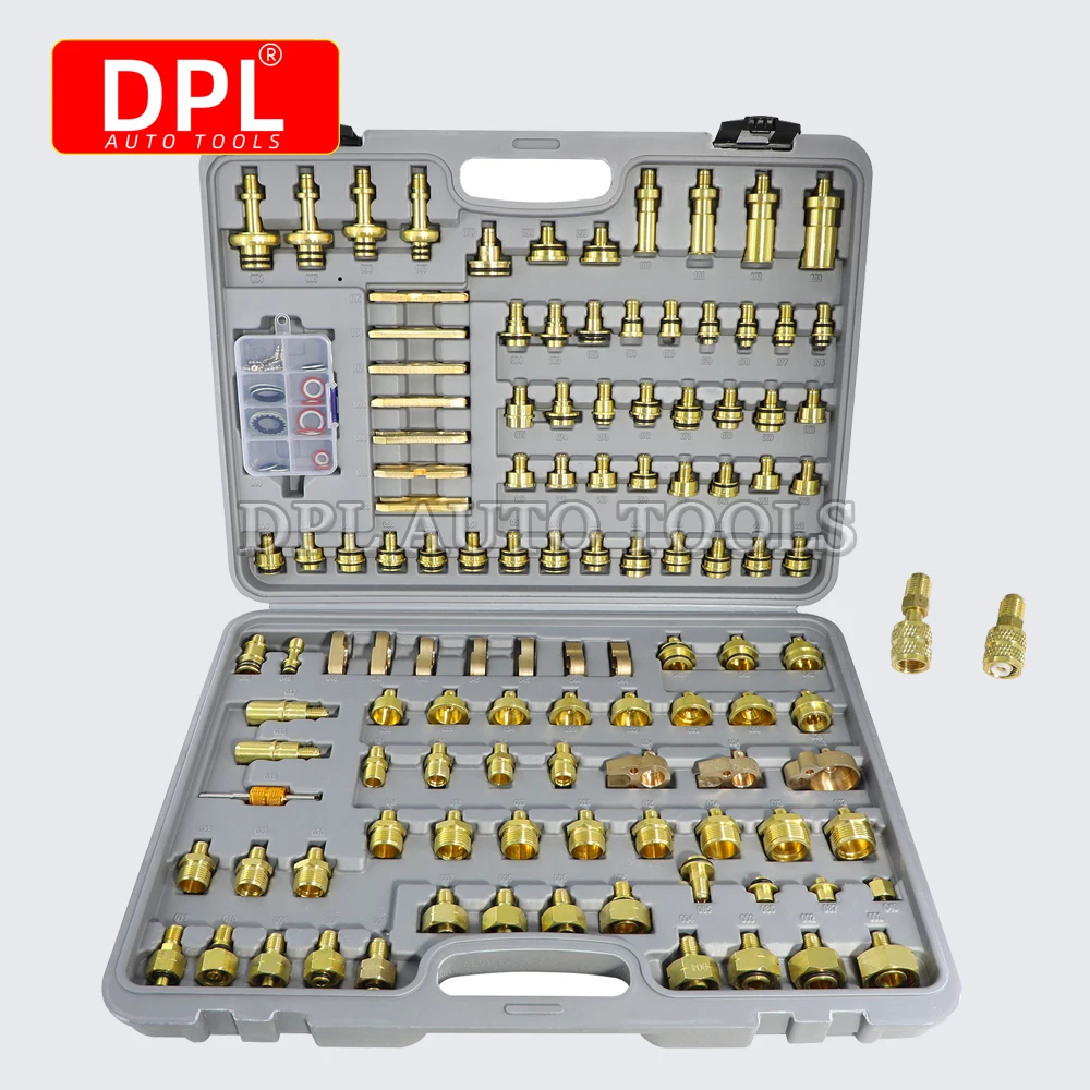 Air Conditioning Leak Test Adapter Leak Detection Repair Brass Kit for A/C System Leak Picking Tools Auto Tool