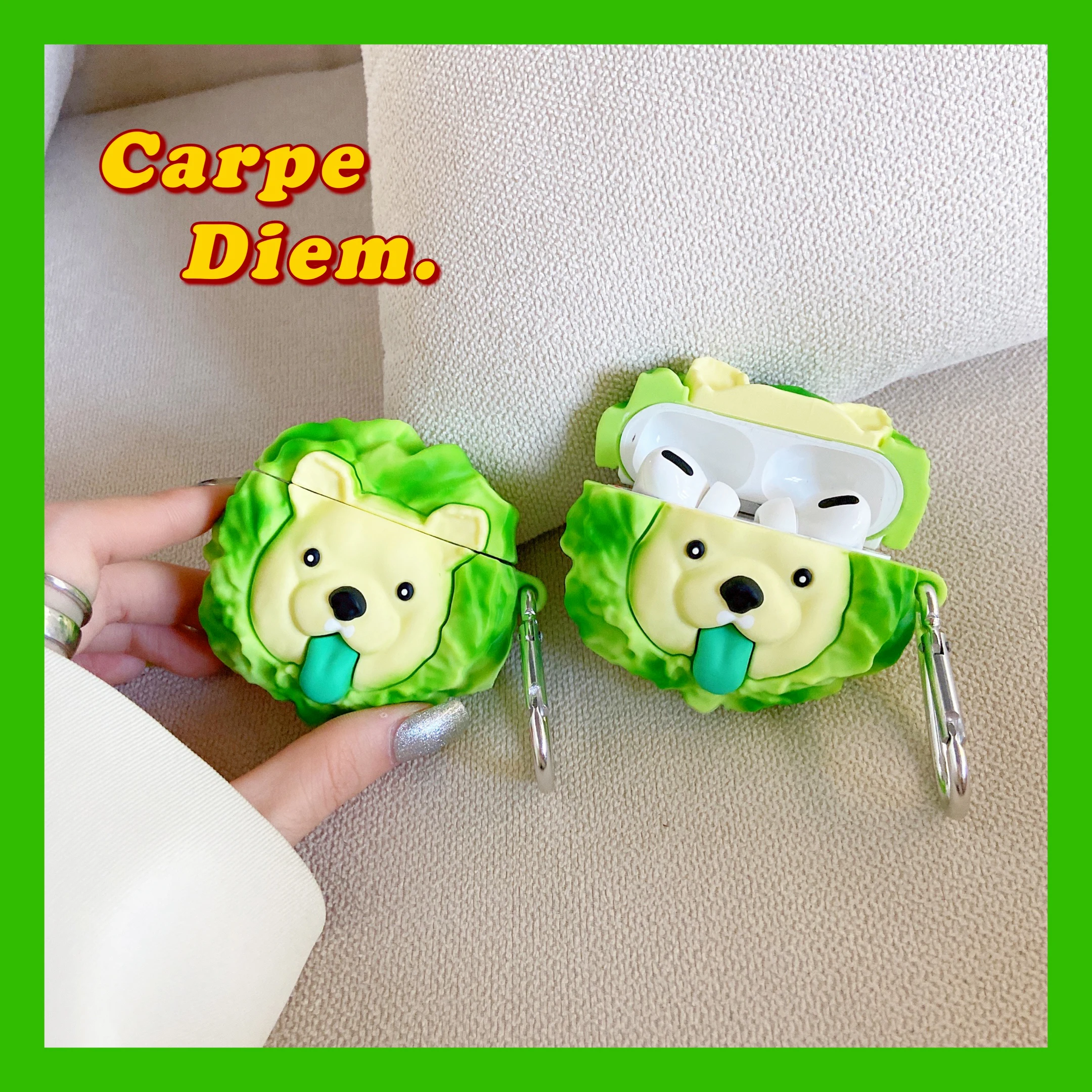 

Cover for Apple AirPods 1 2 3 3rd Case for AirPods Pro 2 Case 3D Silicone Simulation Vegetable Dog Waterproof Earphone Case