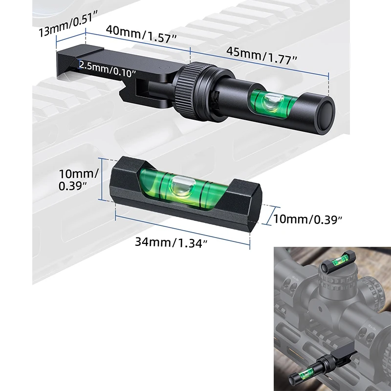 

EZshoot Scope Leveling Kit with Magnetic Scope Level Precision Calibration Foldable Scope Level Anti-Cant Bubble Level Aluminum