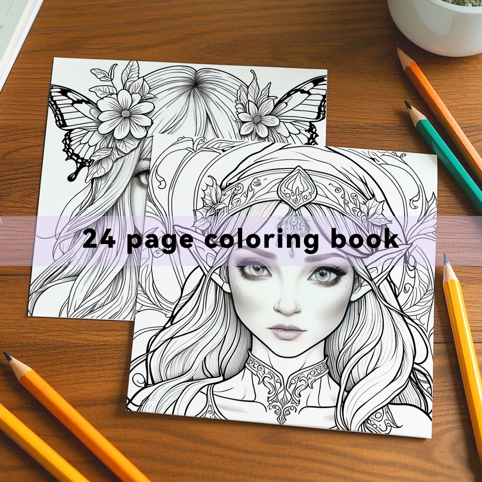 1pc Floral Fantasy Colouring Books for Teens and Adults 24 Pages DIY Gift Color Book for Relaxation and Creative Expression