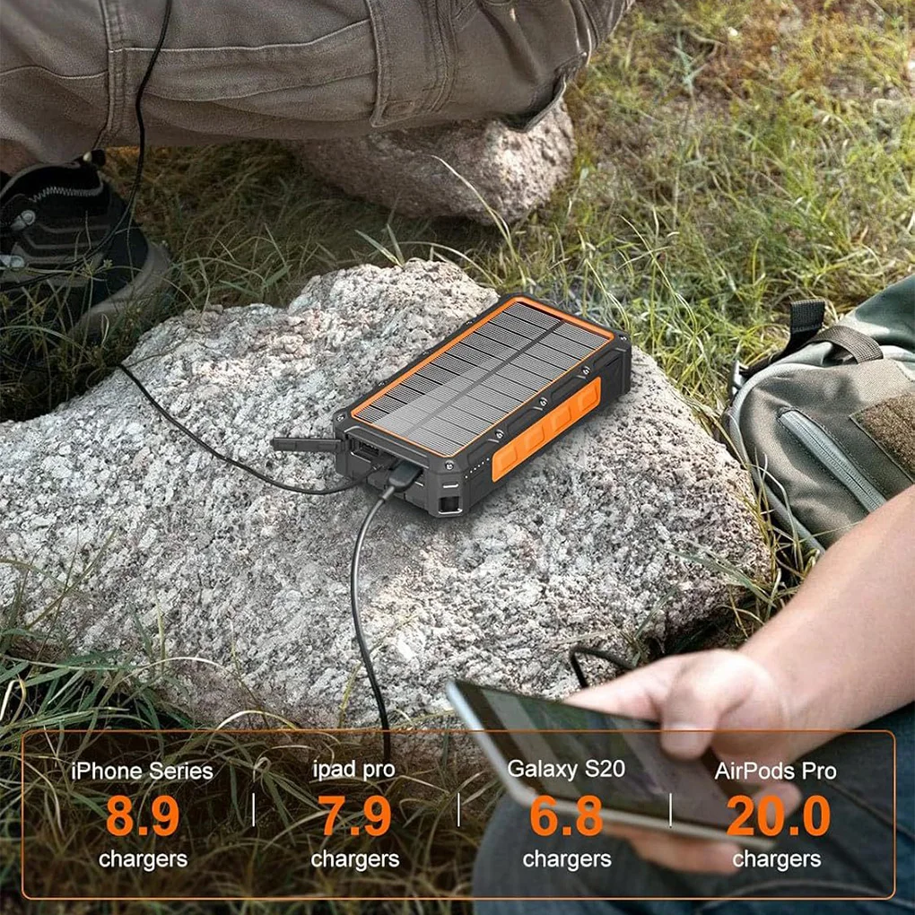 200000 мАч солнечная ручная рукоятка Power Bank быстрая зарядка портативное зарядное устройство внешняя батарея для IPhone Samsung Xiaomi Powerbank