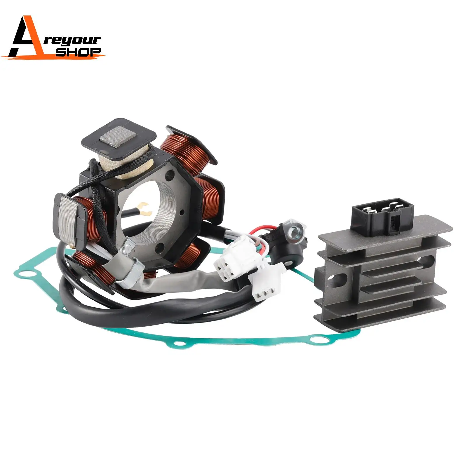 

8 COILS STATOR GENERATOR REGULATOR RECTIFIER GASKET FOR YAMAHA YBR125 2013-2024