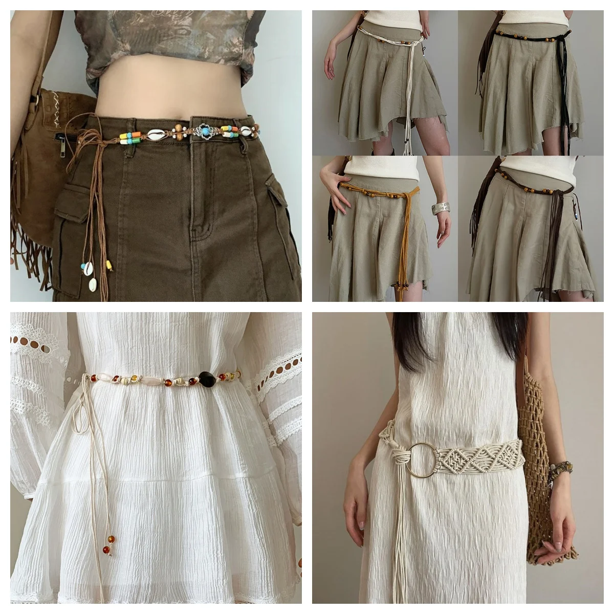 

Винтажный этнический стиль, плетеная вручную веревка на талии для женщин и девочек, платье, декоративная цепочка на талию, универсальный богемный пояс, подарки