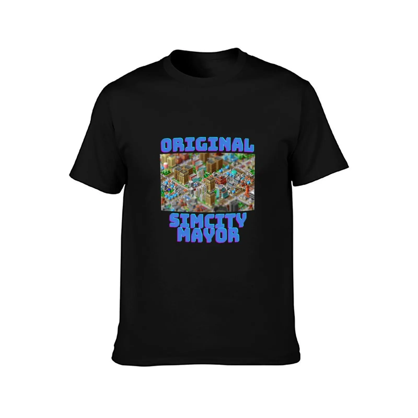 Original Simcity Mayor - Maxis City Builder Simulation Sim City Retro PC Gamer Design T-Shirt, Summer Casual Cotton Tee