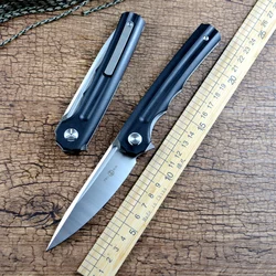 Twosun Knife TS89 D2 Satin Blade Pocket Folding Knife G10 Handle with Clip for Outdoor Daily EDC Hunting Camping Hiking