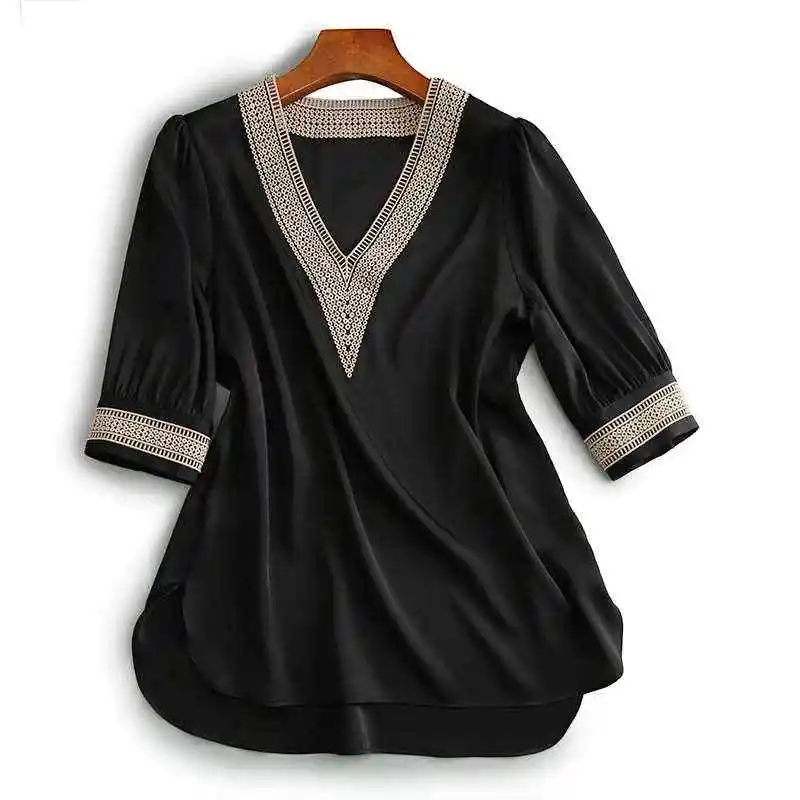 

New Faion Summer Temperament irt Women Loose Figure Flat Casual Sle Cotton Blend Ruffle Collar ort Sve Top