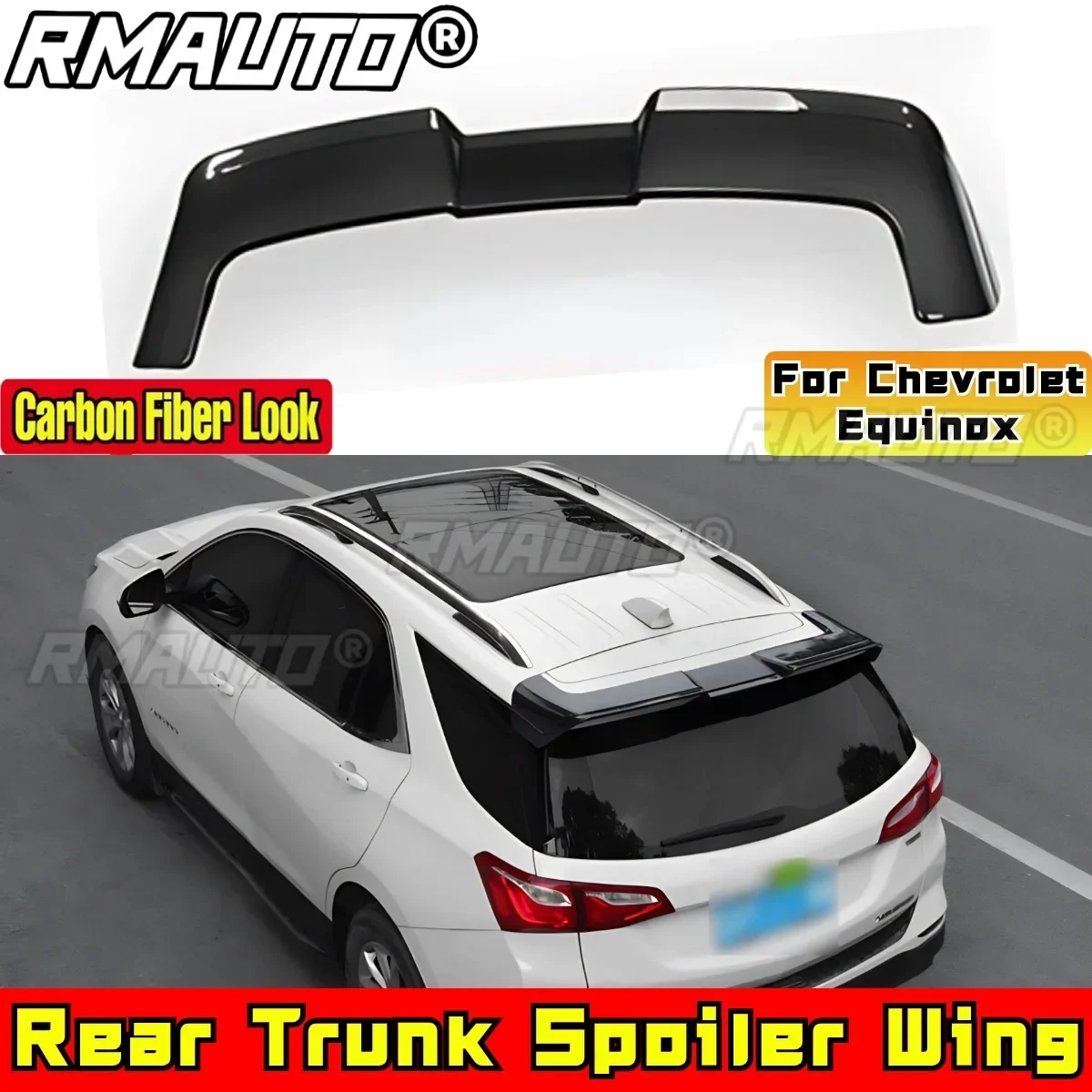 

For Chevrolet Equinox Body Kit Rear Spoiler Carbon Fiber Look Sport Style Rear Trunk Spoiler Trunk Wing Car Accessories