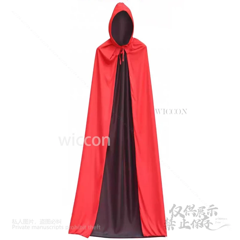 Halloween kobiety mężczyźni ubrania przebranie na karnawał dorosły kołnierz ze stójką peleryna czarna czerwona dwustronna czapka peleryna wampira impreza z okazji Halloween