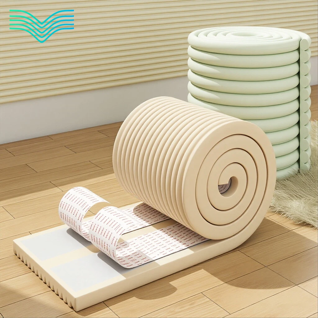 Extra Thick Vertical Striped Self Adhesive Wall Pad Cold-proof Anti-collision Soft Wall Surround For Kids Room Baby Window