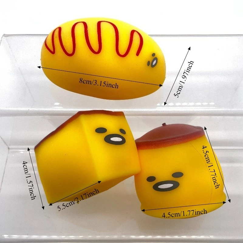 2026New Fluid Printed Caramel Pudding Squishy Toy Egg Shaped Slow Rebound Squeeze Fidget Toy Cute Sensory Stress Relief Vent Toy