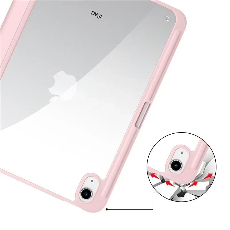 For Apple iPad 2025 Case with Pencil Holder Tri-Folding Acrylic Clear Back Smart Cover for iPad 11th Generation 11 inch A16 image 6