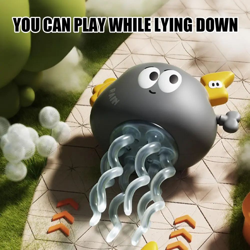 Juguete de nube de baile de cuerda, mecanismo de relojería educativo, juguete de nube lluviosa de primavera, juguete interactivo de nube de dibujos animados para gatear para niños