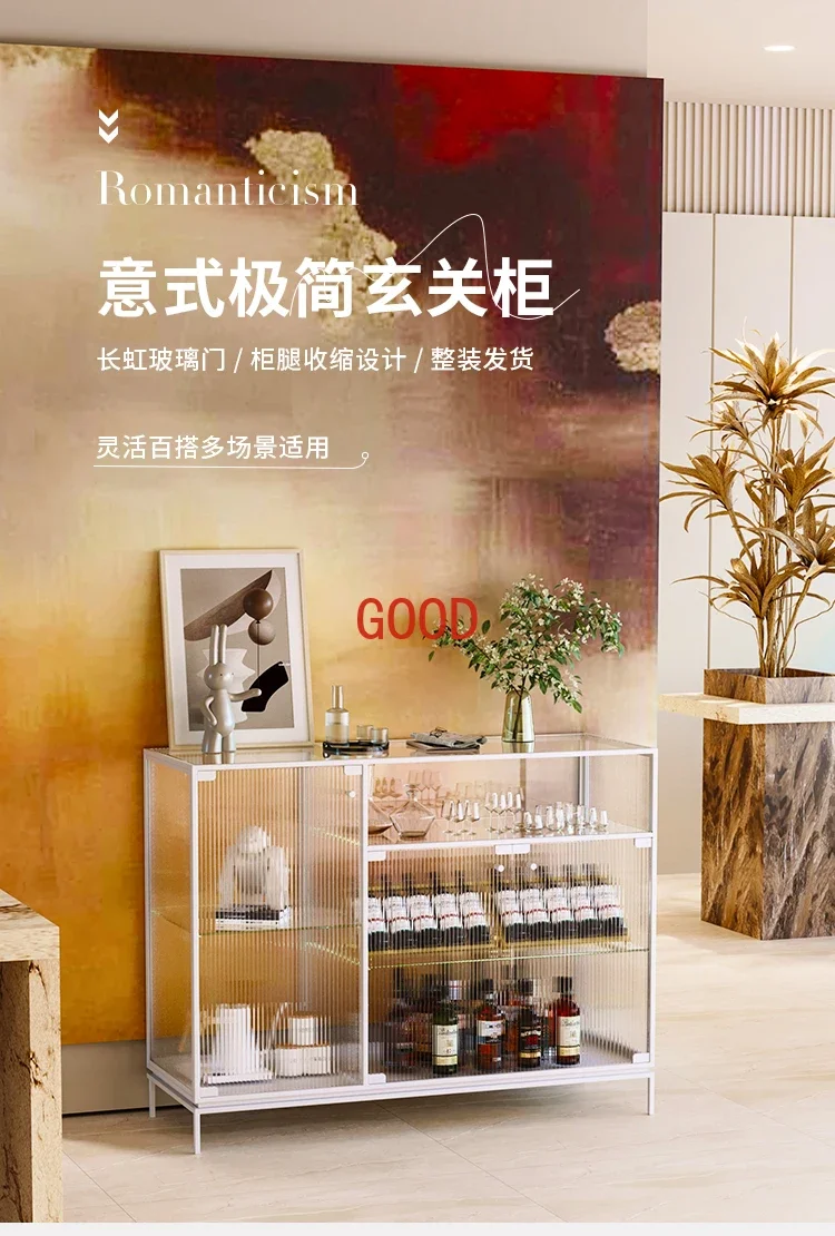 

Italian minimalist entrance cabinet entrance door wrought iron living room partition