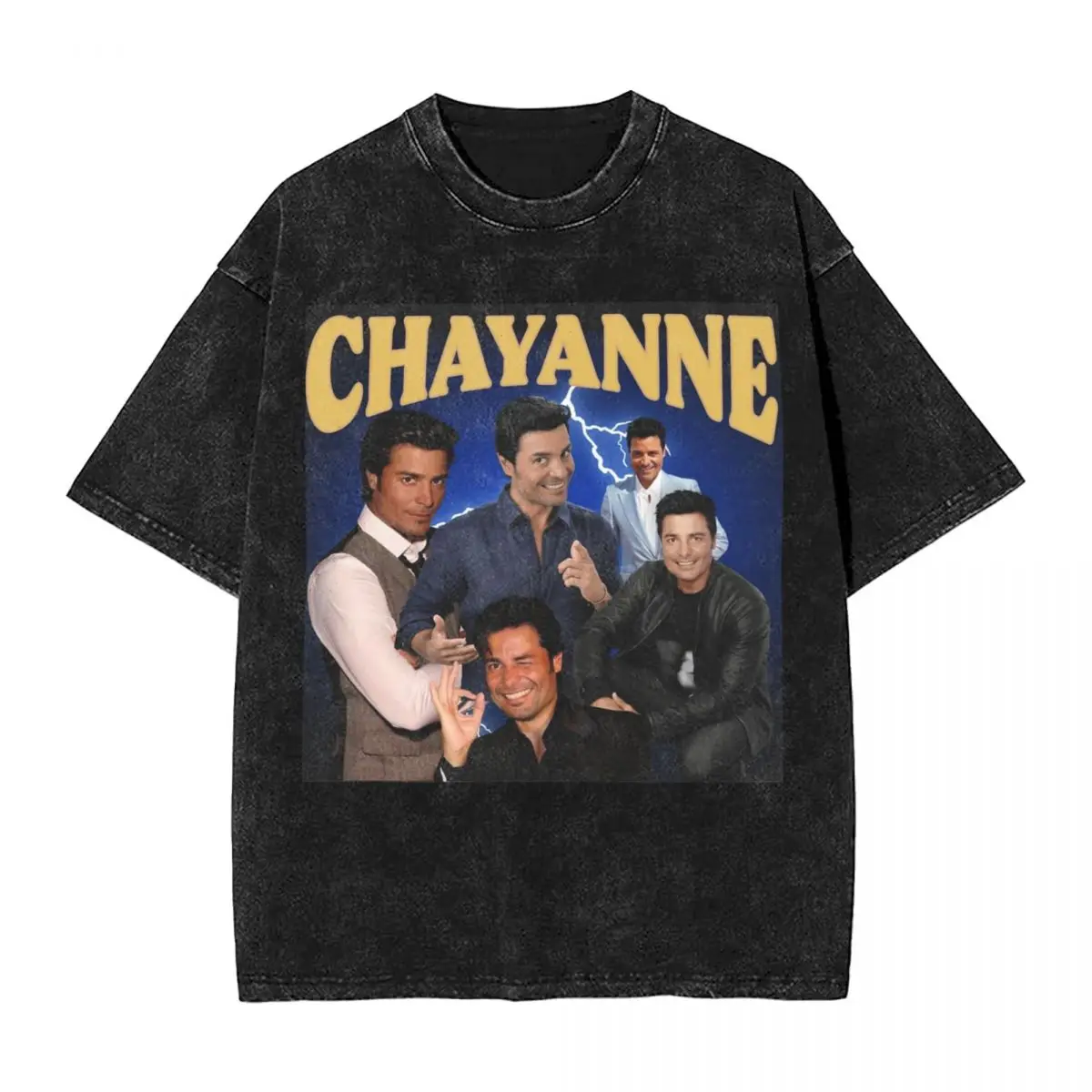 Washed T Shirt Chayanne Puerto Rican Latin Pop Singer Hip Hop Vintage T-Shirts Cotton Graphic Printed Tops Tees Men Women