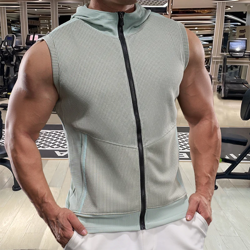 

Sleeveless Outdoor Sports Fitness T-Shirt Stretchy Quick-Dry Breathable Men's Top Solid Color Minimalist Running Shirt