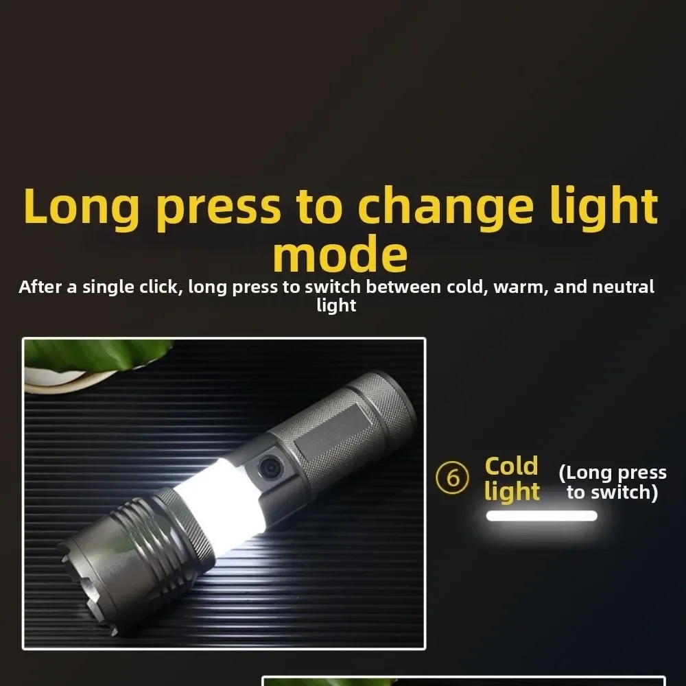 Strong Light Aluminum Alloy Flashlight Variable Focus Portable Torch Light USB Rechargeable Waterproof LED Pocket Flashlights