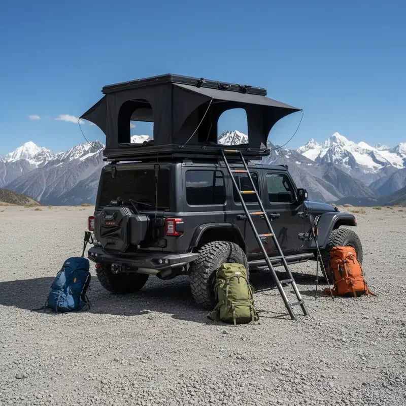 Outdoor Camping High Quality Rooftop Tent Hard Shell Aluminum Car Roof Box Four-Season Canvas Waterproof