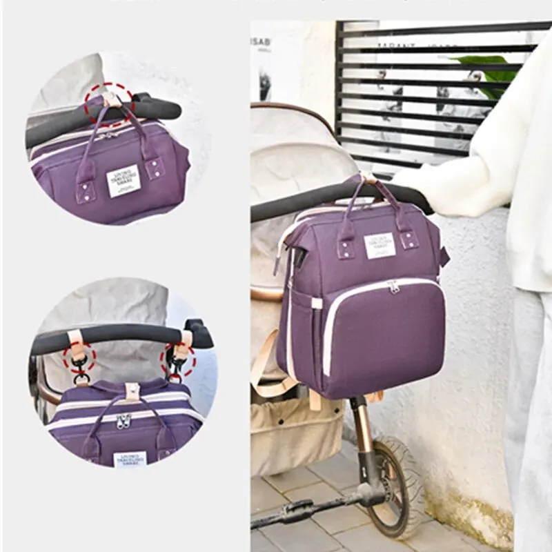 A Large-capacity Outdoor Fashion Foldable Crib High-quality Mummy Bag Upgraded Sunshade Maternal And Baby Bag