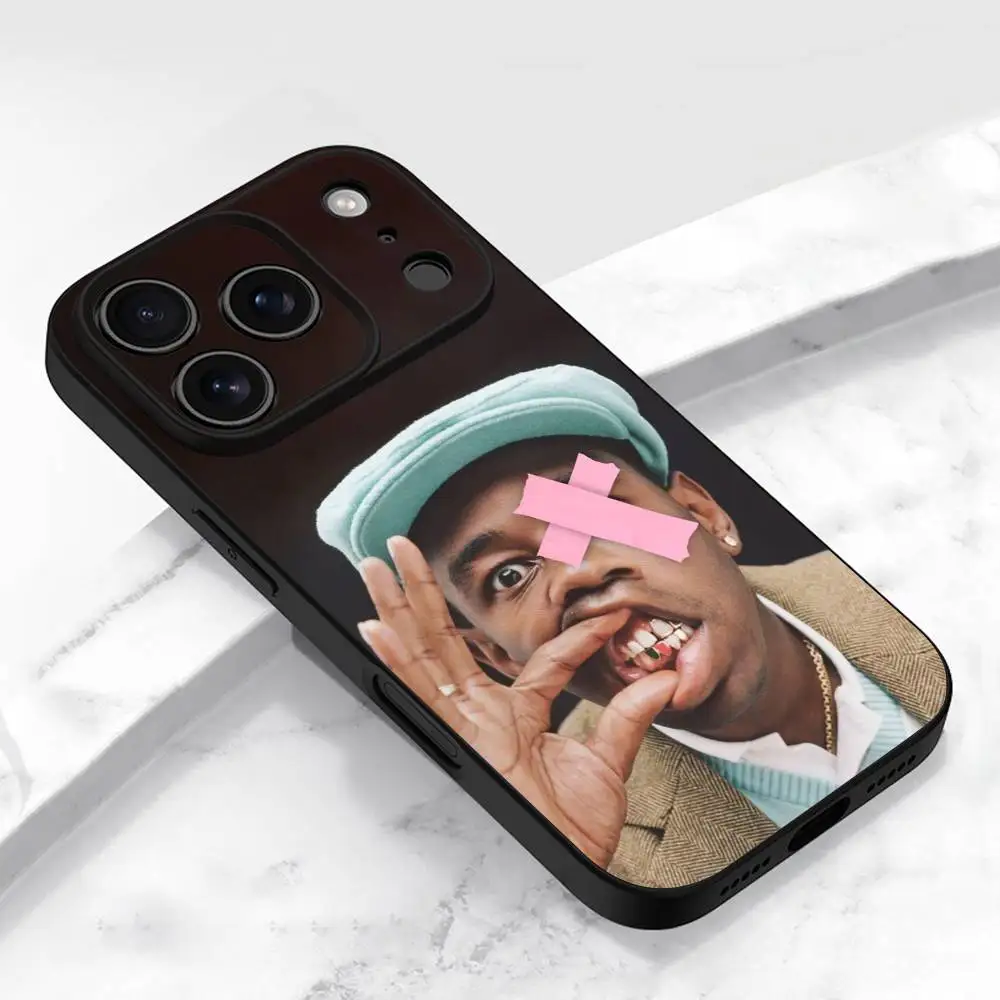 T-tyler The C-Creator Wolf Glass Chromakopia funda de teléfono para iPhone 17,16,15,14,13,12,11,Pro,Max,Plus,E,Air,Mini cubierta negra