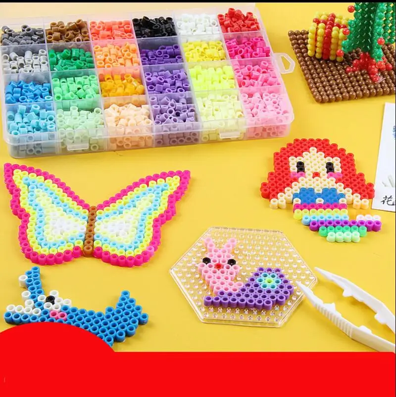 500pcs 5.0mm Perler Beads Pixel Puzzle Fuse&Hama Beads Diy 3D Puzzles Handmade Gift Fuse Beads Kit Iron Toy Educational Toys