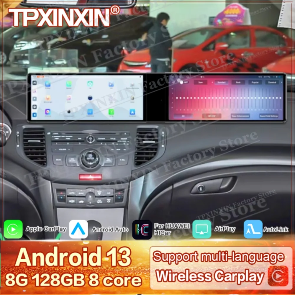Android Auto For Honda Spirior 2009~2013 Dual Screen Interaction Multimedia GPS Navigation Car Radio Stereo Receiver Head Unit