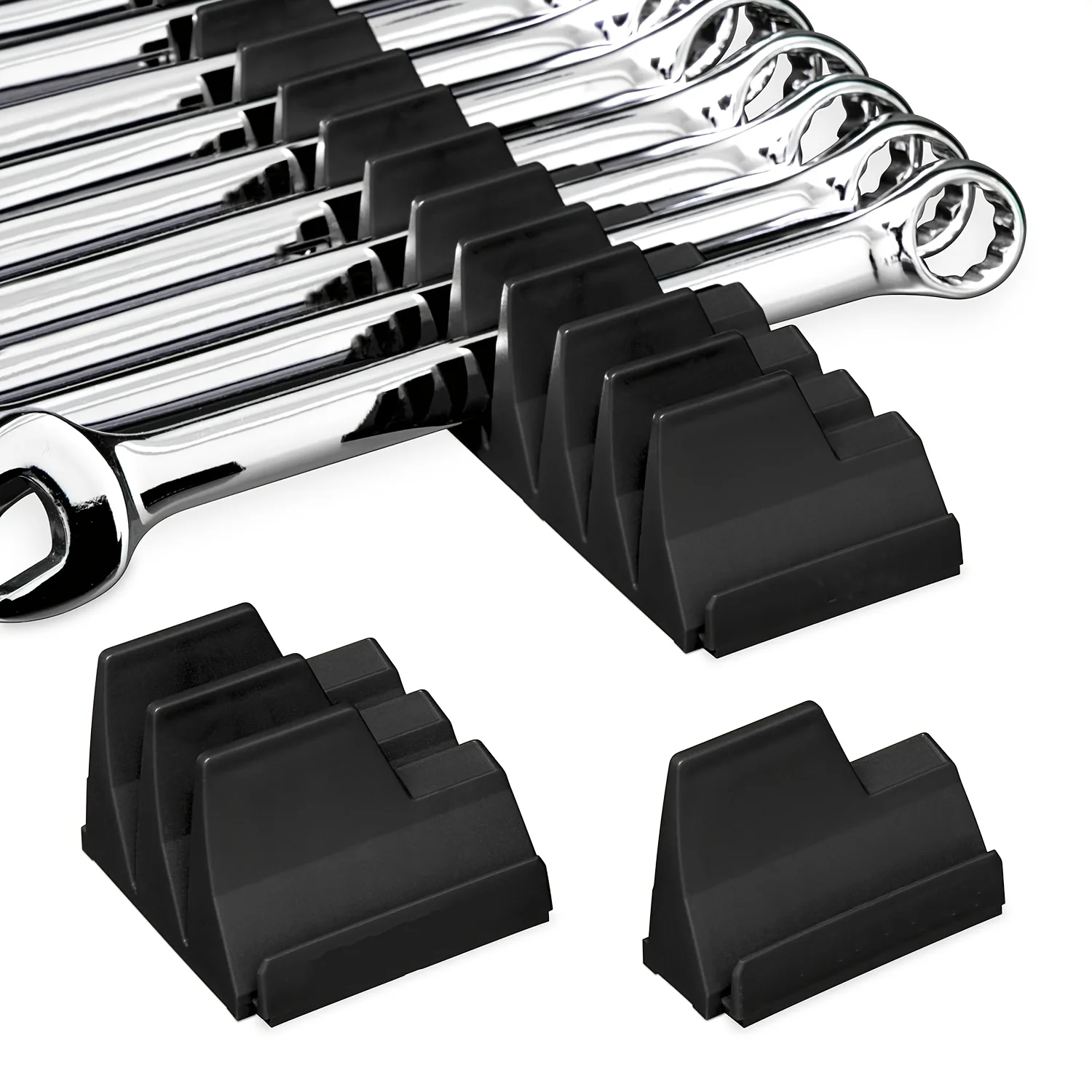 20-Slot Wrench Organizer - Durable Plastic, Box End Design For Easy Storage