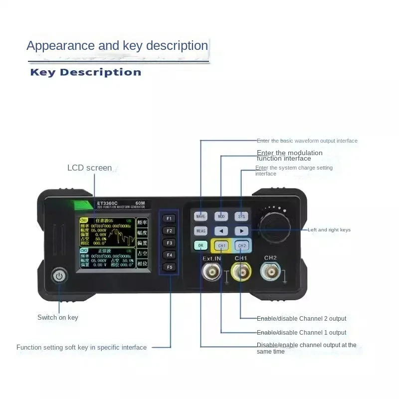 Hot selling 3320c Dual-Channel Function Signal Generator Square Wave Arbitrary Waveform Generator Signal Source 20M