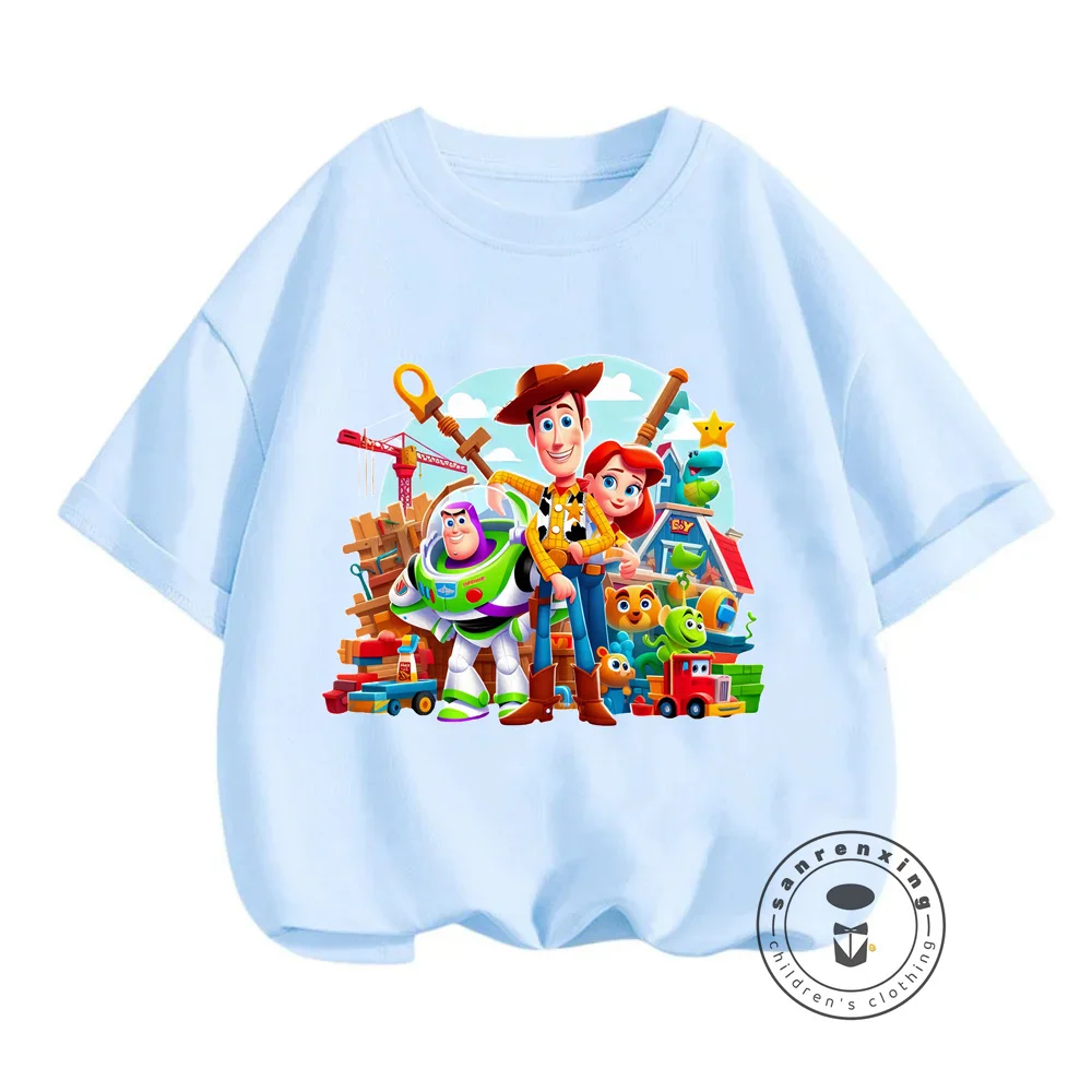 Summer Fun with Disney Toy Story Solid Color T-Shirts with Quirky Prints Soft Loose and Perfectly Casual for Boys and Girls