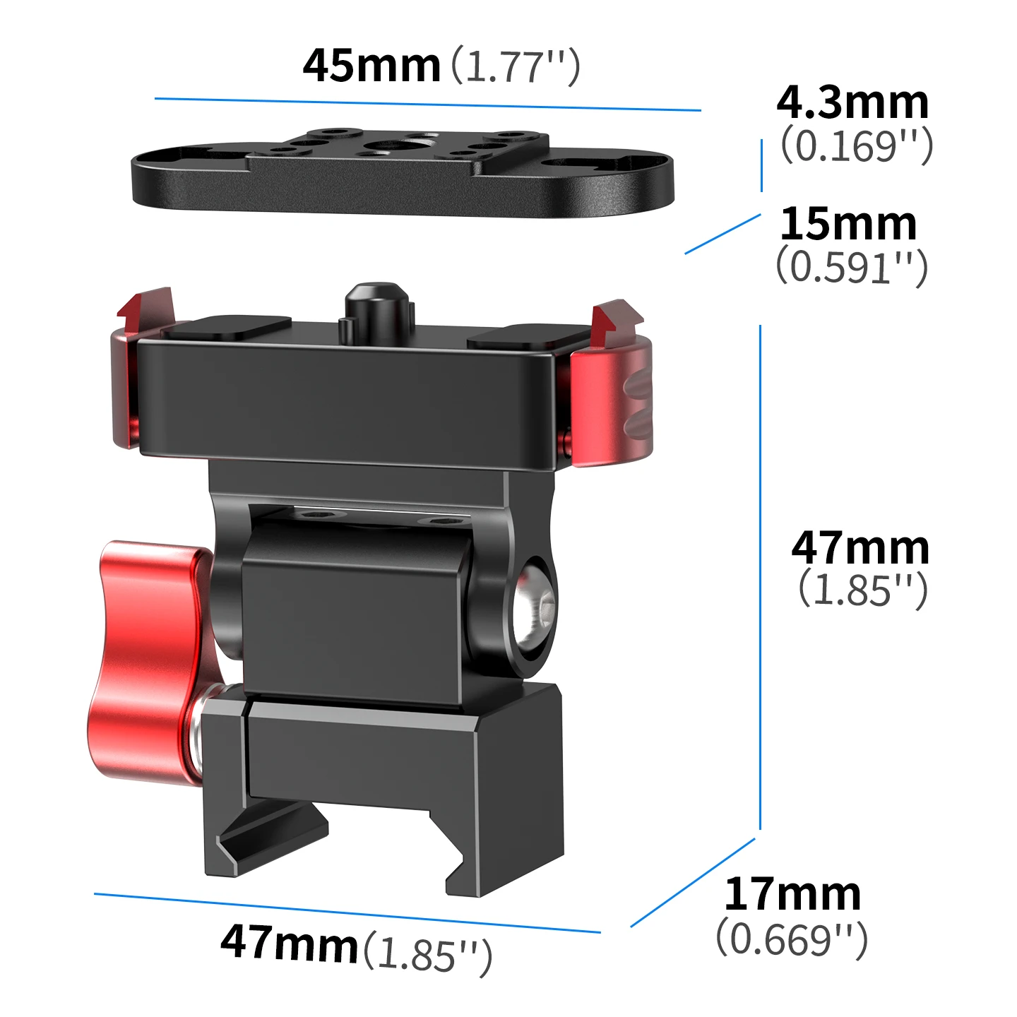 360° Schwenkbarer Kugelkopf mit NATO-Klemme und Schnellverschluss für Action-Kameras wie GoPro13, DJI Osmo 360, Insta360 X6, Ace Pro2, RS Gimbal-Halterung – Detail 21