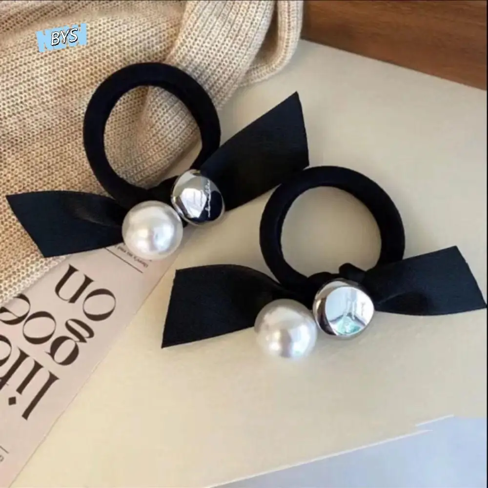 Autumn High Elastic Bow Hair Rope Hair Scrunchies Rubber Band Retro Hair Tie Ponytail Holder Korean Hair Tie Party