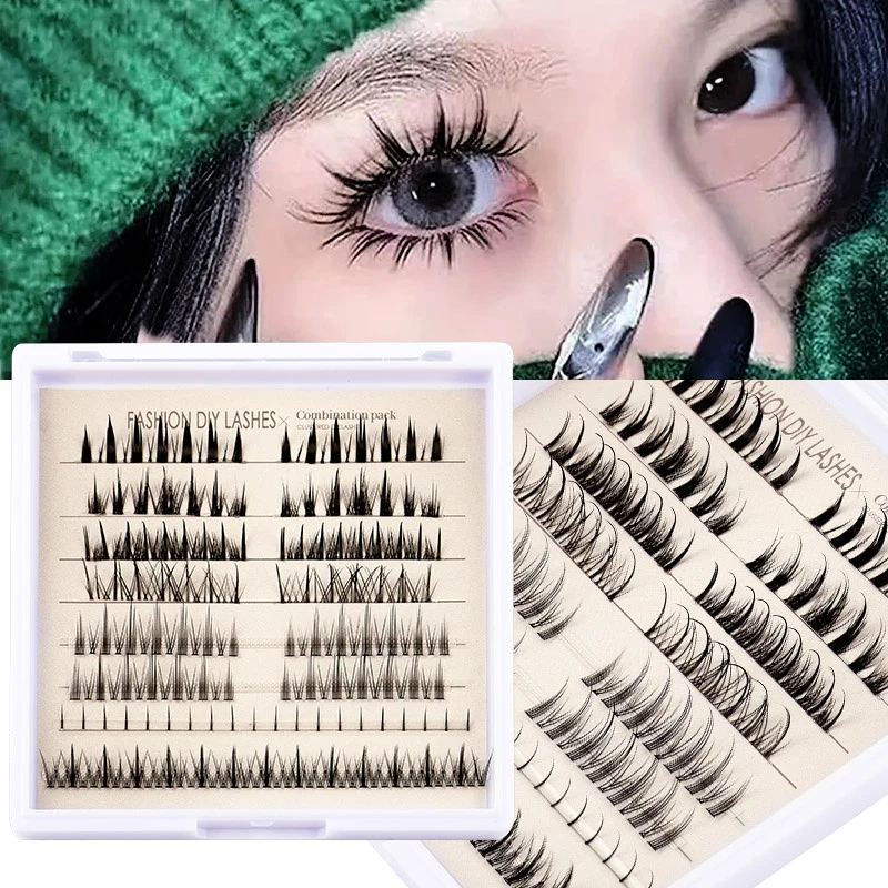 Lightweight 3D Curly DIY Eyelashes Versatile Whole Cluster Fashion Box Includes Two Popular Styles for Eyelash Extensions