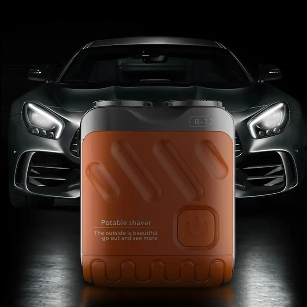 Mini Elektrisch scheerapparaat voor heren Magnetisch dubbel hoofd Draagbaar roterend scheerapparaat 9000 omwentelingen Efficiënt scheren Baardtrimmer Vriendje