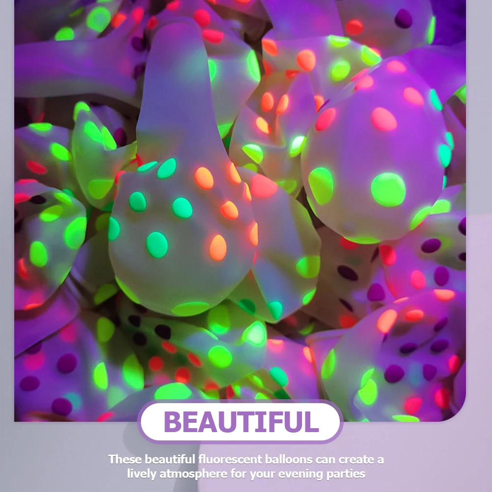 

50pcs Fluorescent Dot Balloons 12 Inch Neon Glow in the Dark Party Decorations Wedding Birthday Festival Supplies